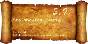 Stefanovics Ivetta névjegykártya
